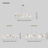 Natural Leaves Gold Dining Room Pendant Light - Clowas