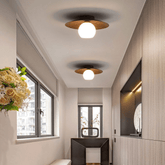 Nordic Hallway Flush Ceiling Light Opal Glass, Anti Glare