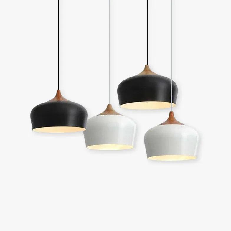 Black Elegant Feather Wood Pendant Light - Clowas