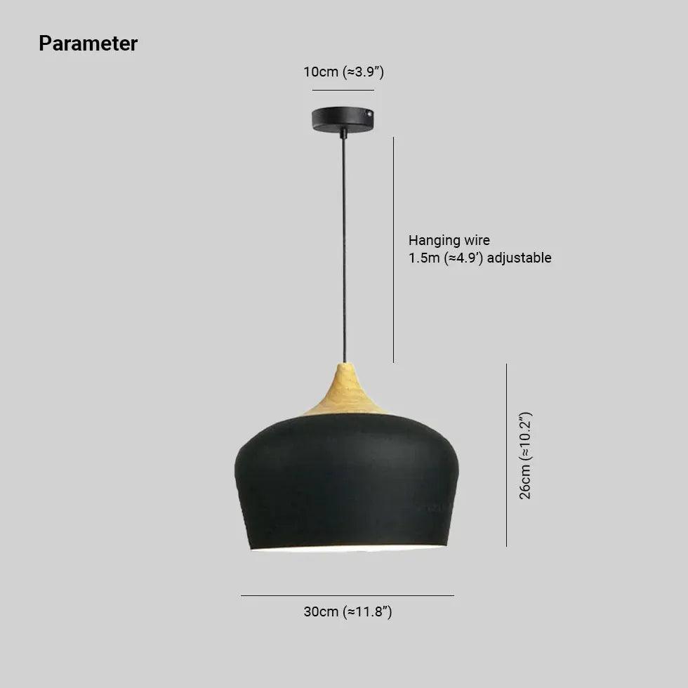 Black Elegant Feather Wood Pendant Light - Clowas