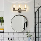 Nickel Vintage Glass Bathroom Wall Lights - Clowas