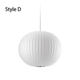 Nordic Ball Shape White Fabric Pendant Light