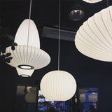 Nordic Ball Shape White Fabric Pendant Light