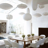 Nordic Ball Shape White Fabric Pendant Light