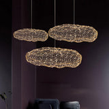 Modern Cloud Pendant Light Metal for Dining Rooms, Height Adjustable