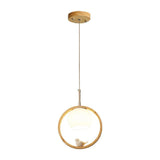 Round Bird Dining Room Wooden Pendant Light - Clowas