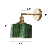 Vintage Bedroom Wall Lights with Brass and Glass