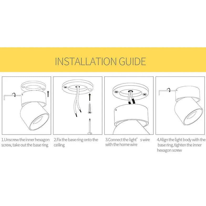 Cylindrical Adjustable Angle LED Flush Ceiling Lights - Clowas