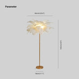 Warm White Feather Gold Floor Lamp - Clowas