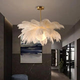 Feather Decor Design Modern White Pendant Light - Clowas