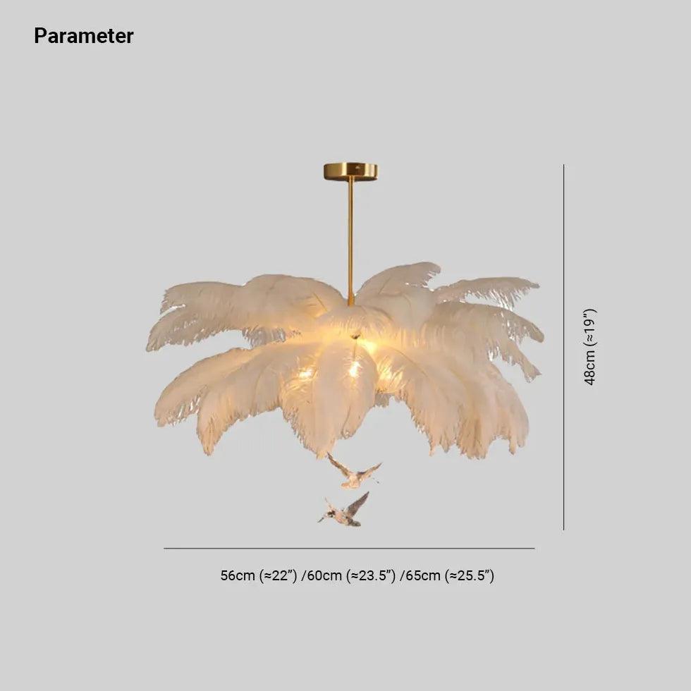 Feather Decor Design Modern White Pendant Light - Clowas