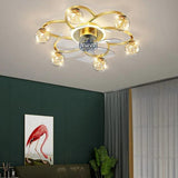 Octopus Bedroom Gold Ceiling Fan With Light - Clowas