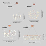 Rose Gold Branches LED Modern Chandelier - Clowas