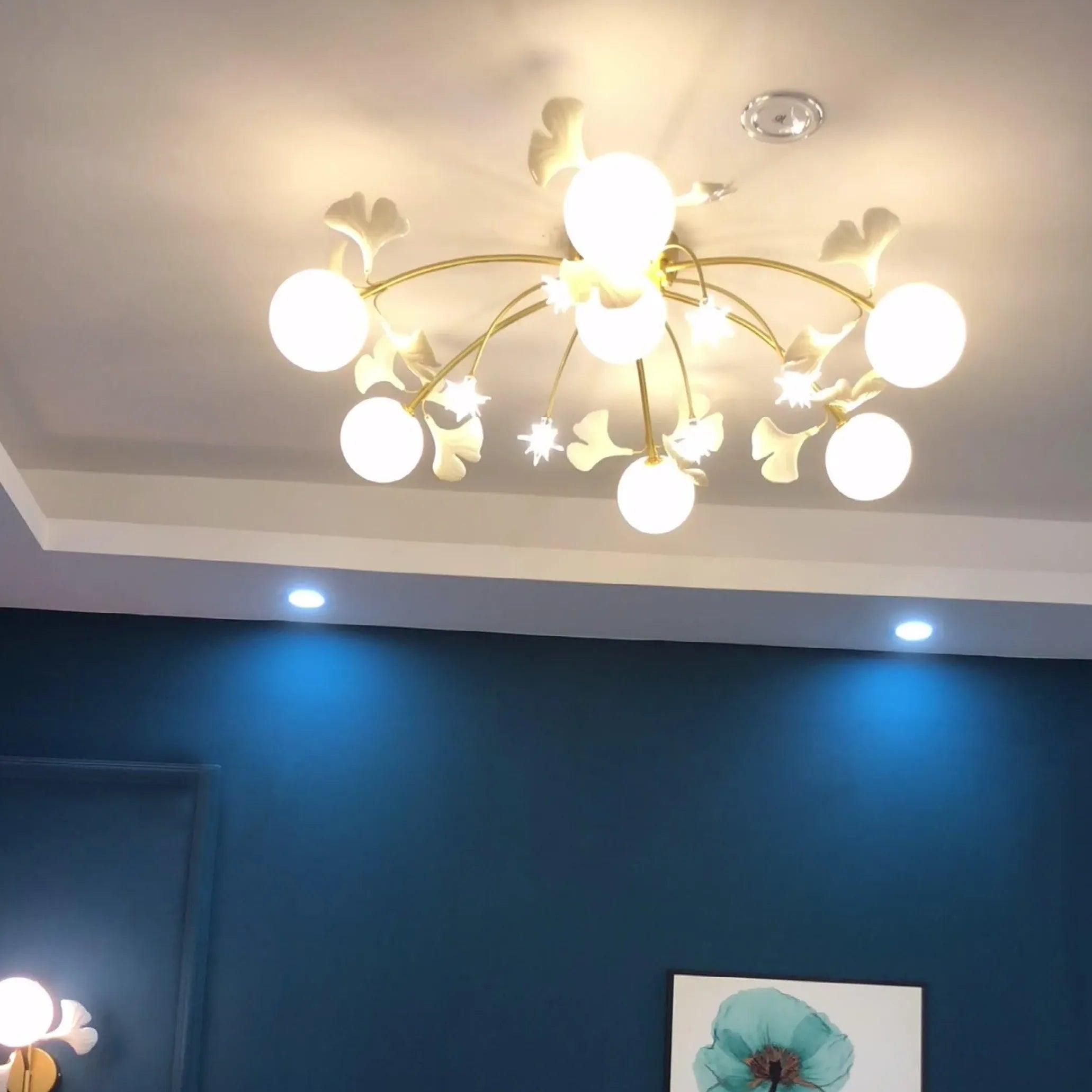 Bending Stars Bedroom Gold Flush Ceiling Lights - Clowas