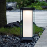 Black Cuboid Glass Led Outdoor Floor lamps - Clowas