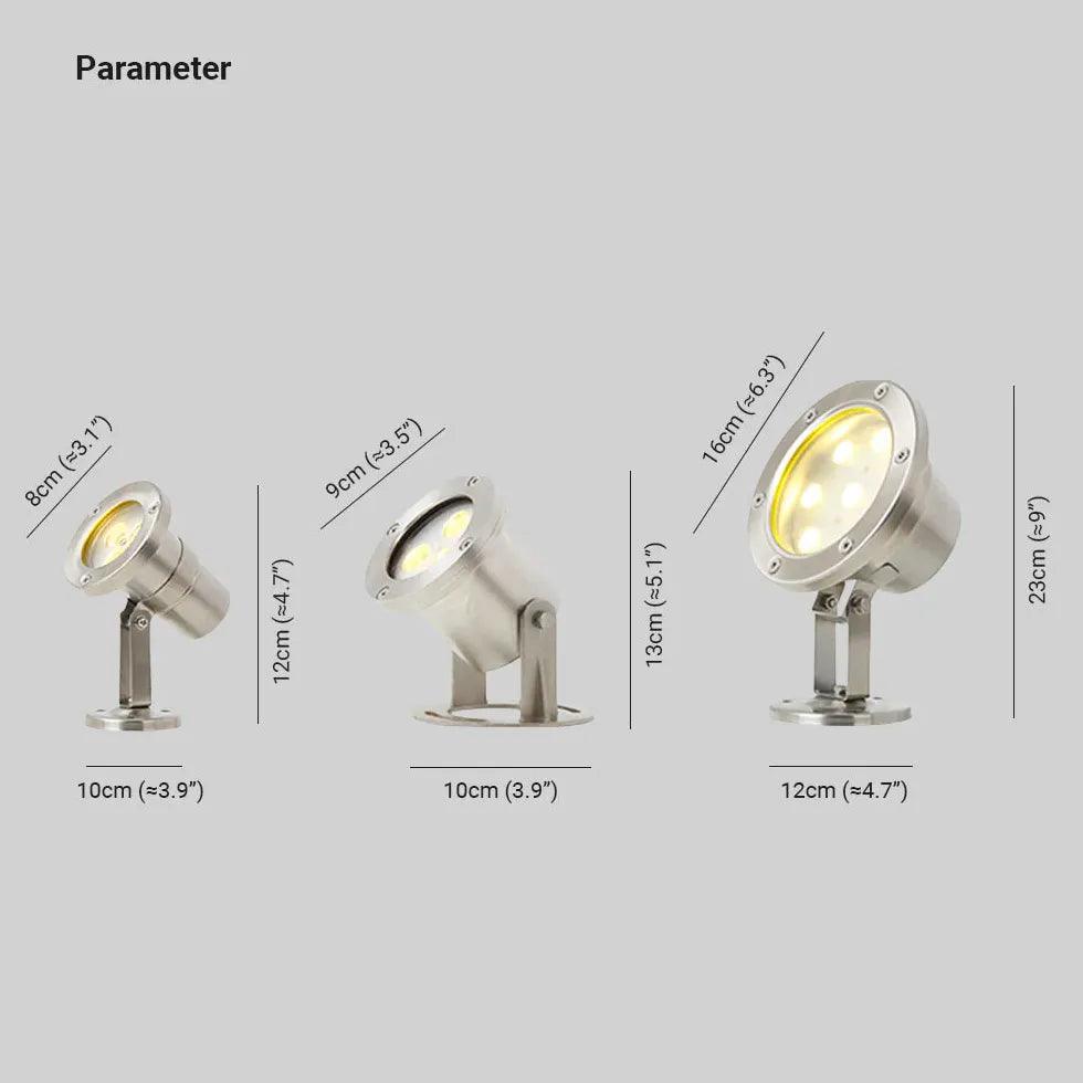 Metal Glass Underwater Waterproof Spotlight - Clowas