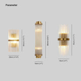 Fluted Glass Wall Light Bedroom Modern - Clowas