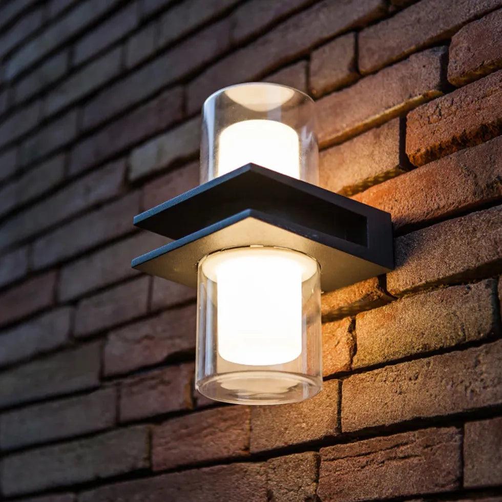 Double Glass Black Up and Down Lights - Clowas