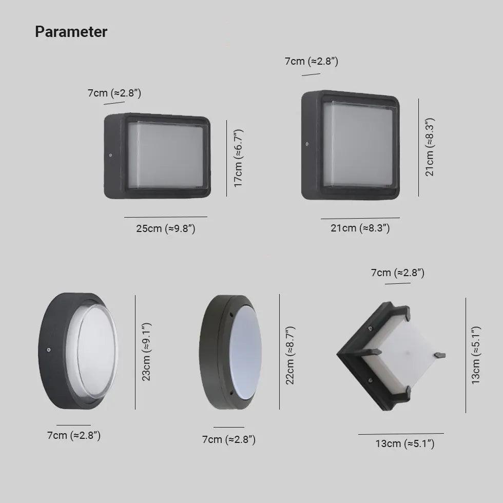 Geometric Led Porch Flush Outdoor Lights - Clowas