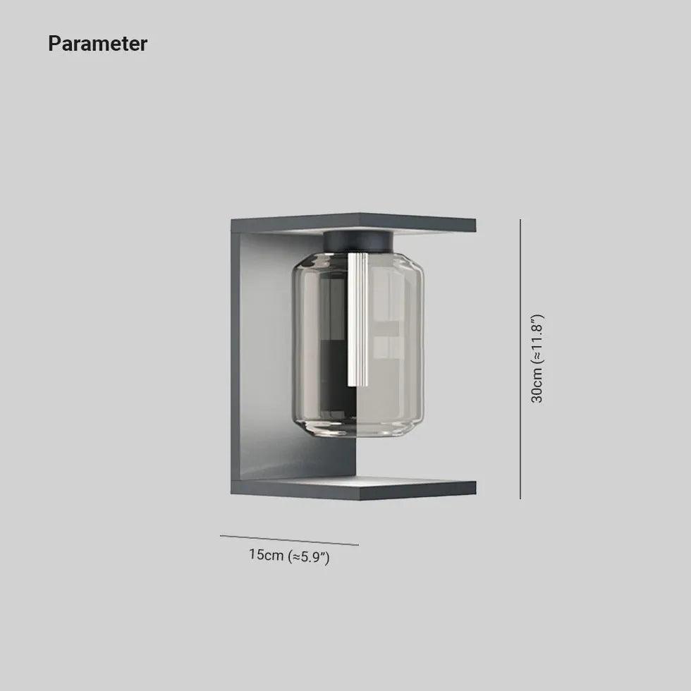 Glass Cylinder Outdoor Wall Light - Clowas
