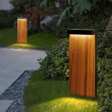 Wood Finish Rectangular Bollard Lights - Clowas