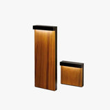 Wood Finish Rectangular Bollard Lights - Clowas