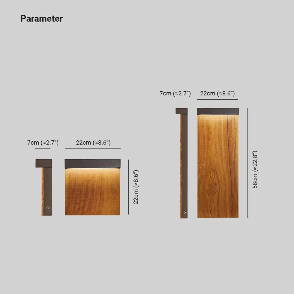 Wood Finish Rectangular Bollard Lights - Clowas