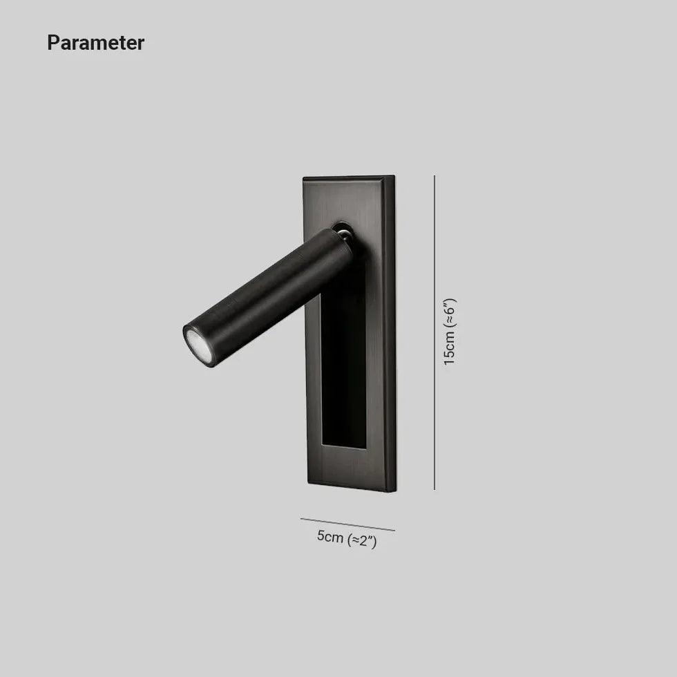 Rectangular Warm White Black Spotlight for Bedroom - Clowas