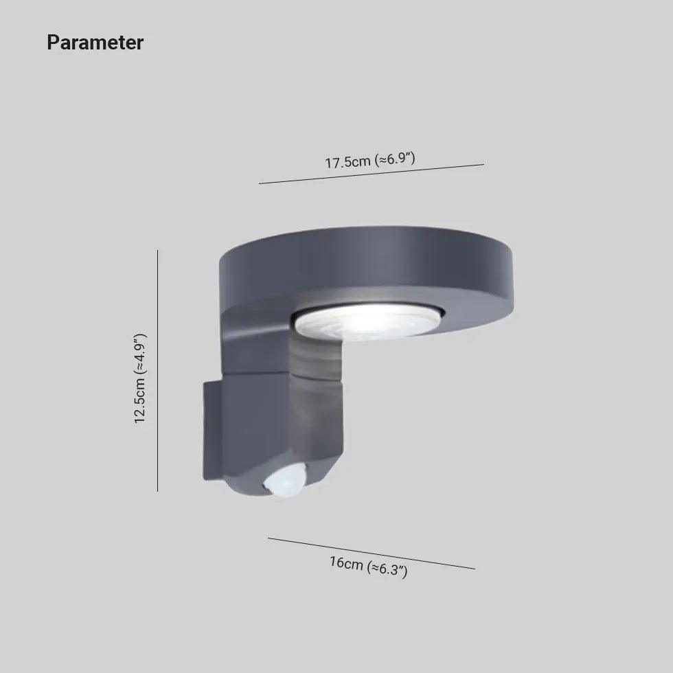 Round Black Solar Outdoor Wall Lights - Clowas