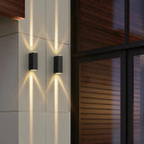 Rectangular black outdoor up and down wall lights - Clowas