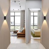 Rectangular black outdoor up and down wall lights - Clowas