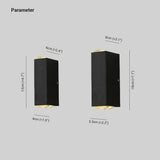 Rectangular black outdoor up and down wall lights - Clowas
