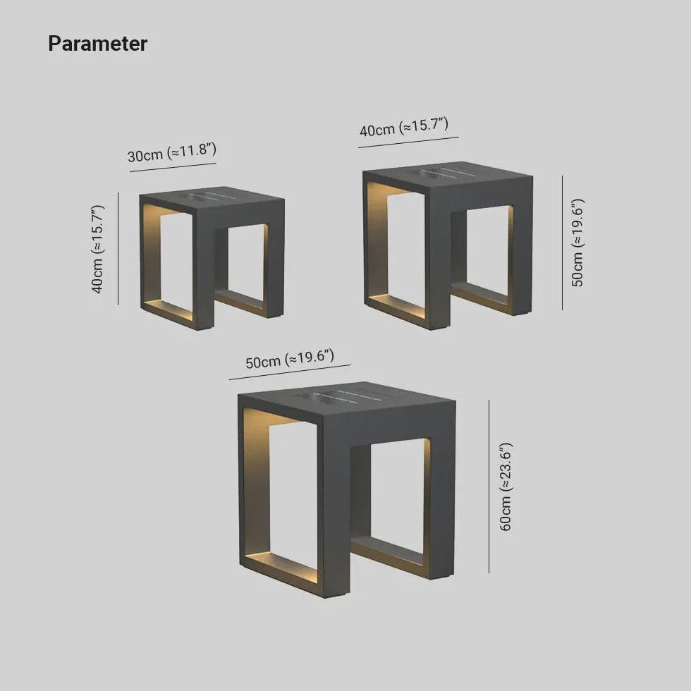 Square Frame black Outdoor Floor lamps - Clowas