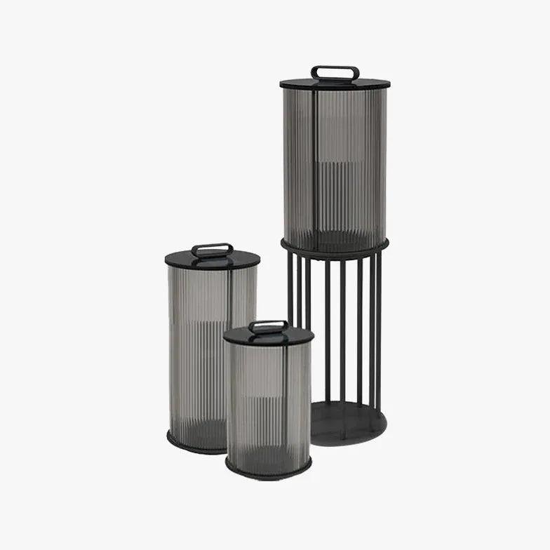 Transparent Vertical Striped Outdoor Floor Lamp - Clowas