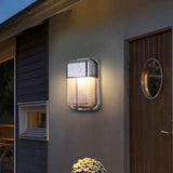 Geometric Silver Industrial Outdoor Wall Lights - Clowas
