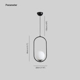 Minimalist Oval Glass White Ball Pendant Light