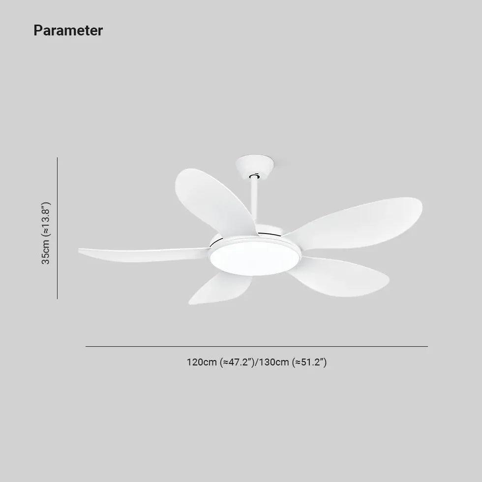 White Wooden Fan with Light - Clowas