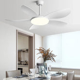 White Wooden Fan with Light - Clowas