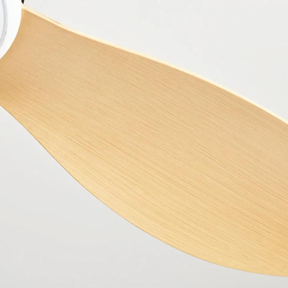White Wooden Fan with Light - Clowas