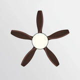 White Disc Wooden Ceiling Fan with Light - Clowas