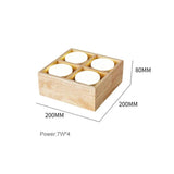 Square Double Lights Wooden Flush Ceiling Lights - Clowas