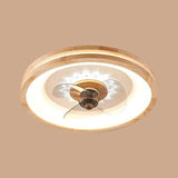 Round Border Wooden Ceiling Fan with Light - Clowas