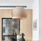 Hemispherical Spiral Wooden Pendant Light - Clowas