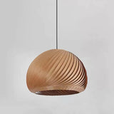 Hemispherical Spiral Wooden Pendant Light - Clowas