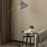 Pleated Cone-Shaped Vintage Adjustable Floor Lamp - Clowas