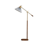 Pleated Cone-Shaped Vintage Adjustable Floor Lamp - Clowas