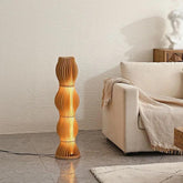 Wooden Wave-Shaped Sculptural Floor Lamp - Clowas
