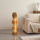 Wooden Wave-Shaped Sculptural Floor Lamp - Clowas