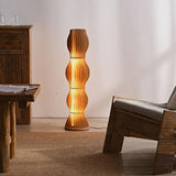 Wooden Wave-Shaped Sculptural Floor Lamp - Clowas