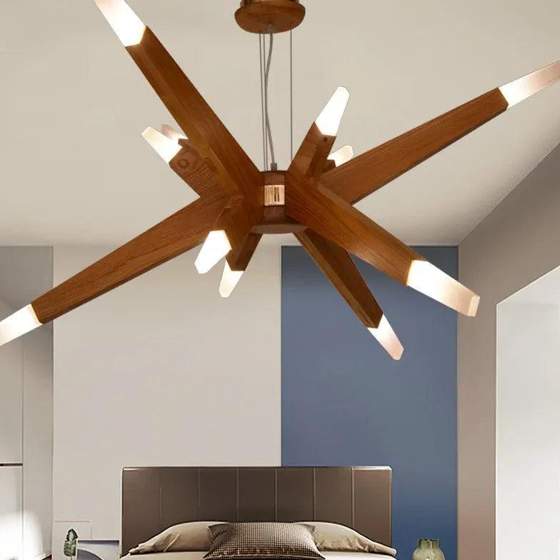Asymmetric Multi-Branched Wooden Pendant Light - Clowas